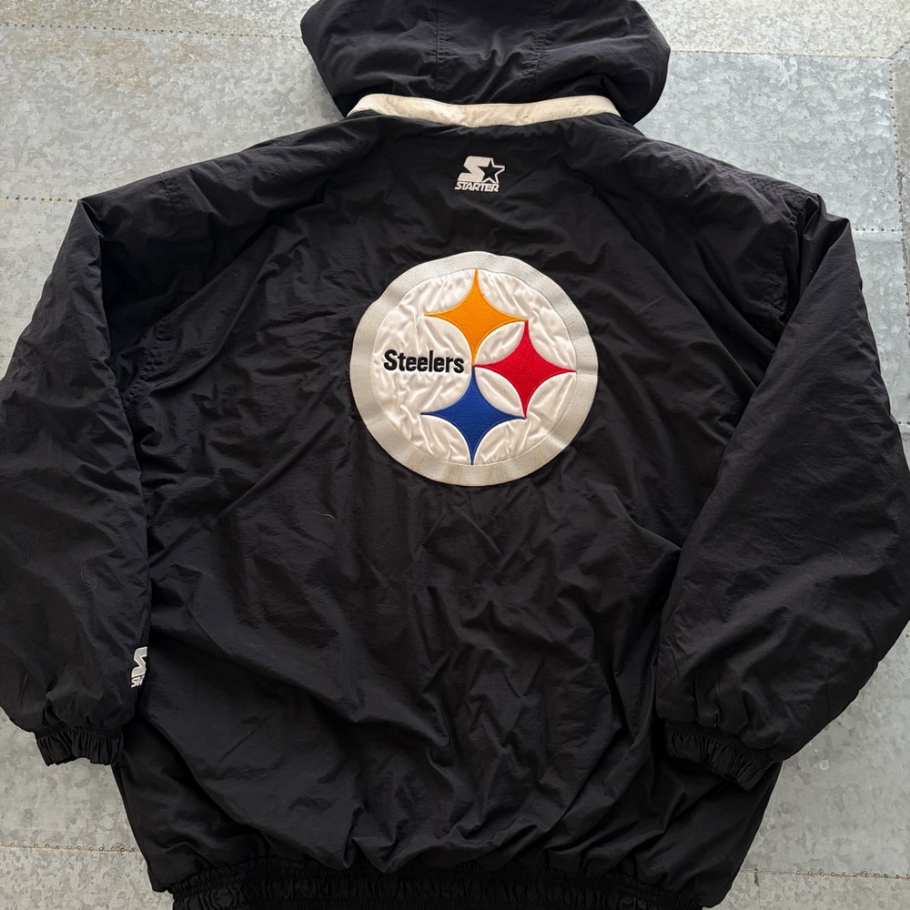 Pittsburgh Steelers Starter Puffer Jacket, Vintage 90s era, Size XL